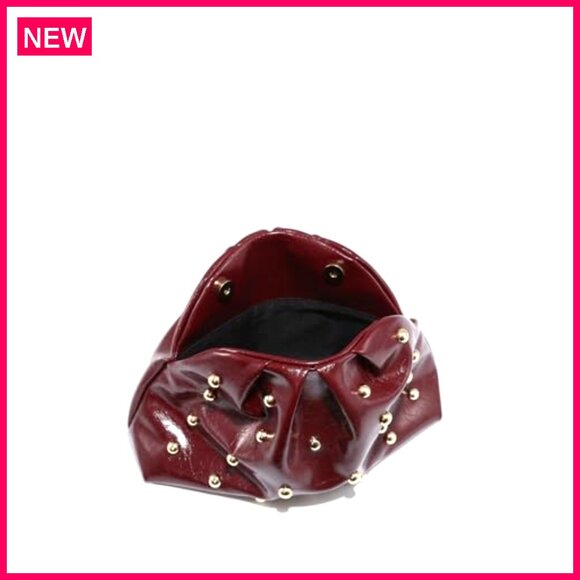 PU Leather Studded Clutch Bag with Magnet Closure for Evening Events